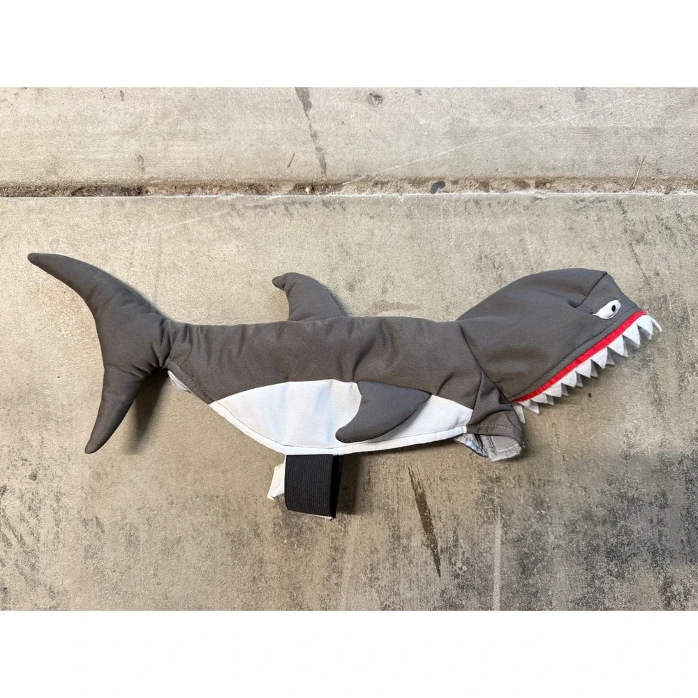Gray Shark Pet Costume Halloween Dog Cat Shark Week Small Medium Adjustable